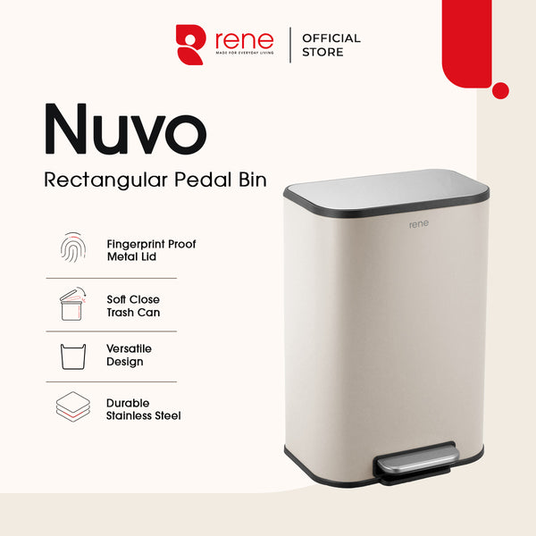 Rene Nuvo Durable PP Pedal Bin