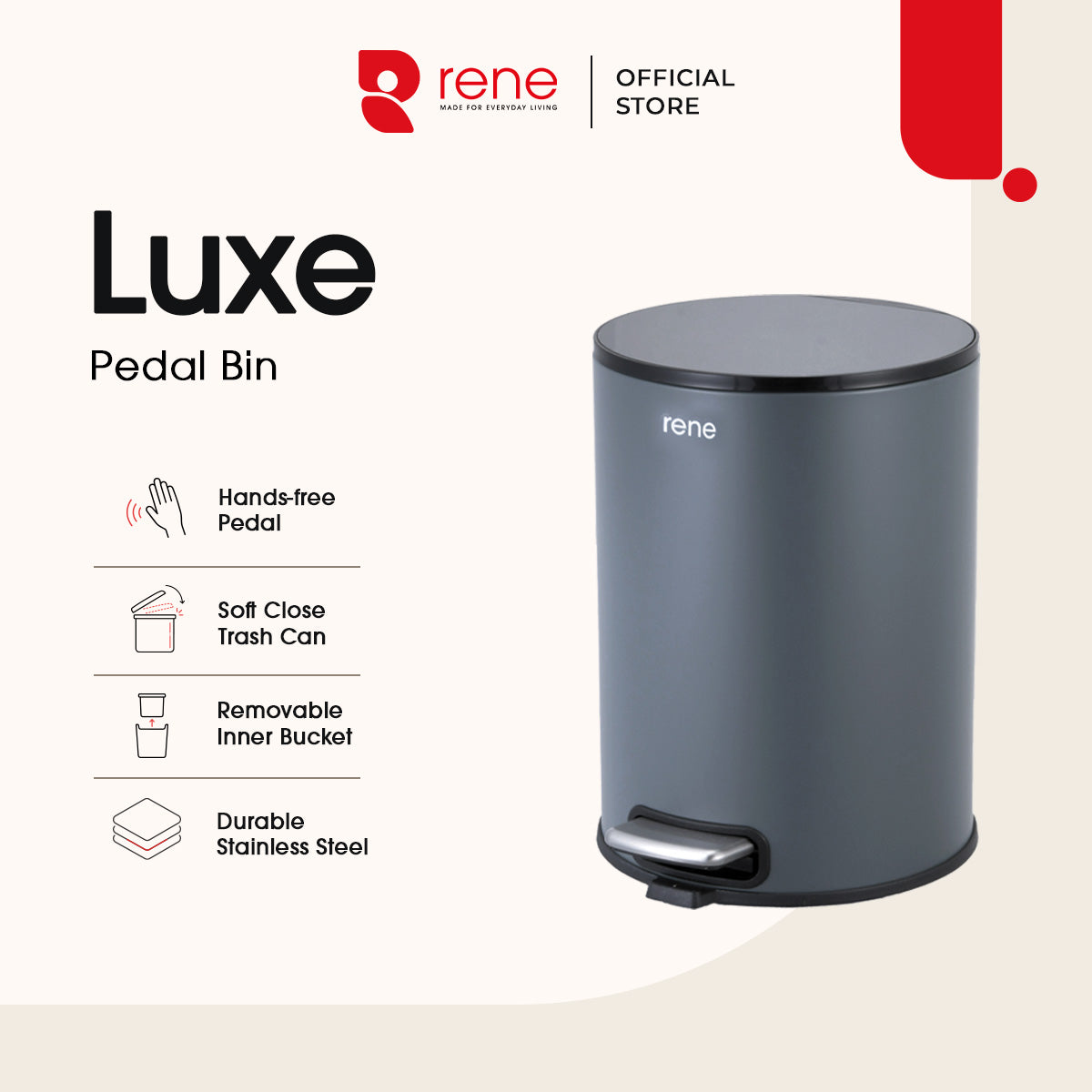 Rene Luxe Pedal Bin