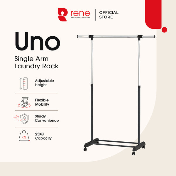 Rene Uno Adjustable Single-Rail Drying Rack [ Indoor Drying ]