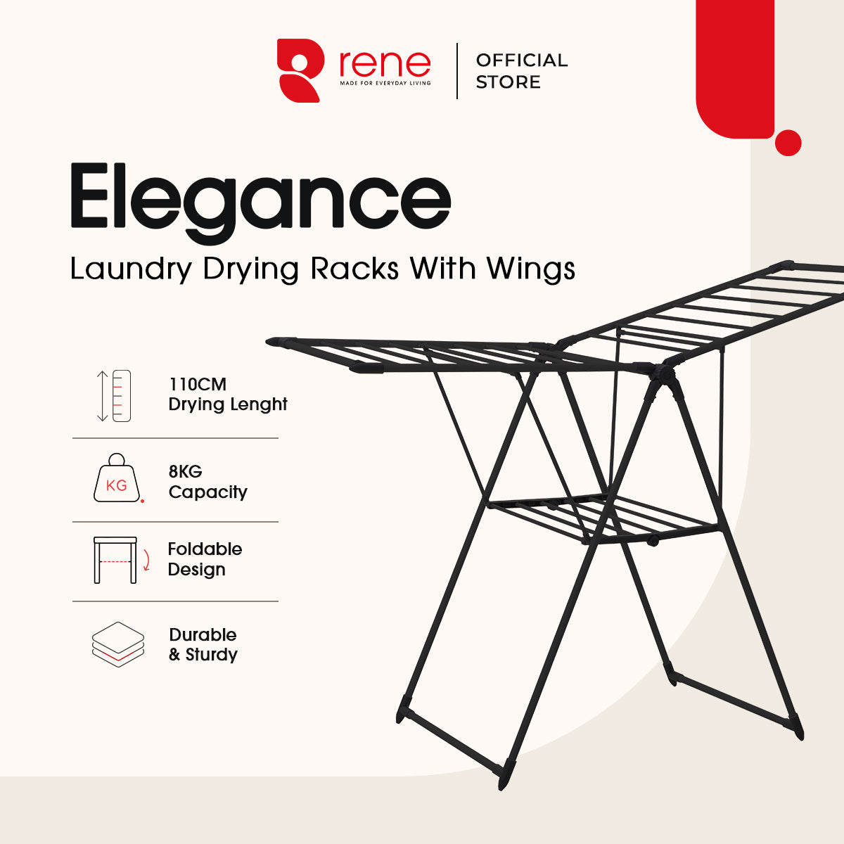 Rene Elegance Stainless Steel Wing Drying Rack