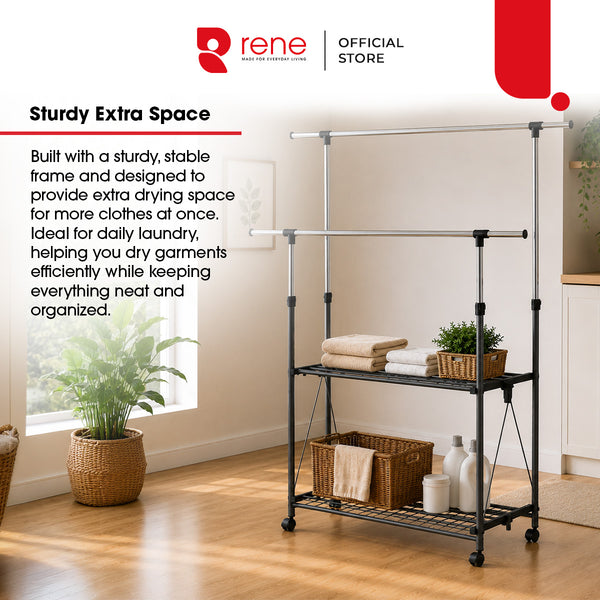Rene Ocho Adjustable Double Garment Rack