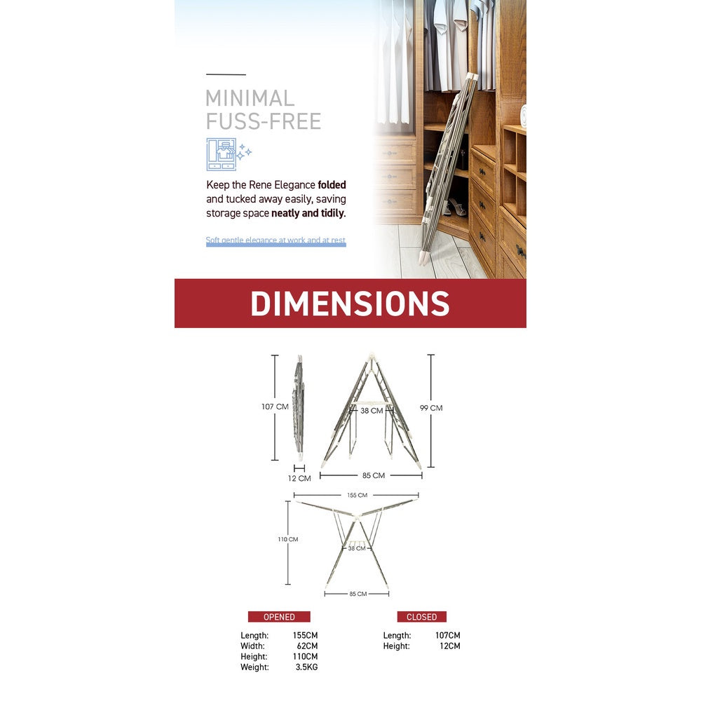 René Elegance lightweight laundry drying rack