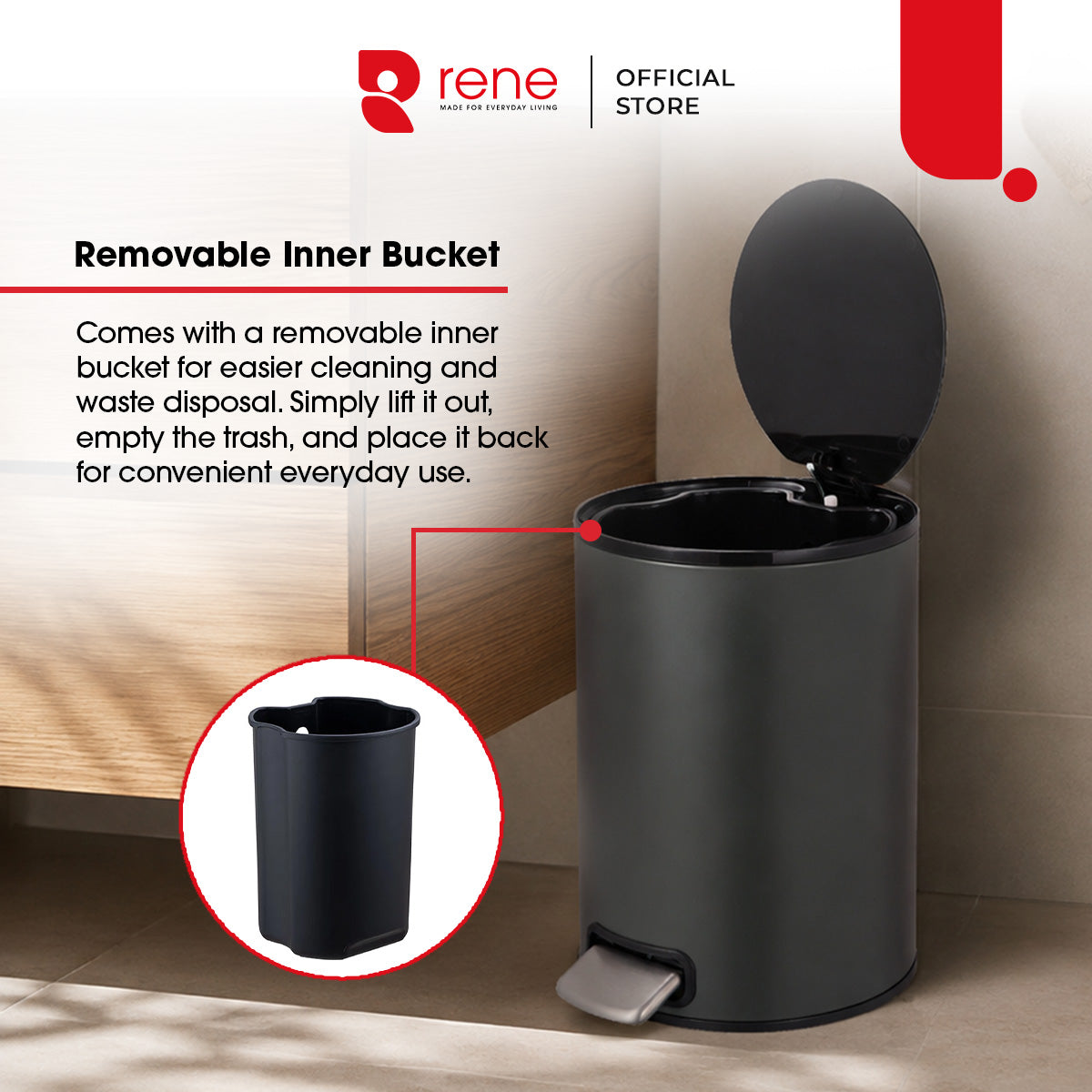 Rene Luxe Pedal Bin