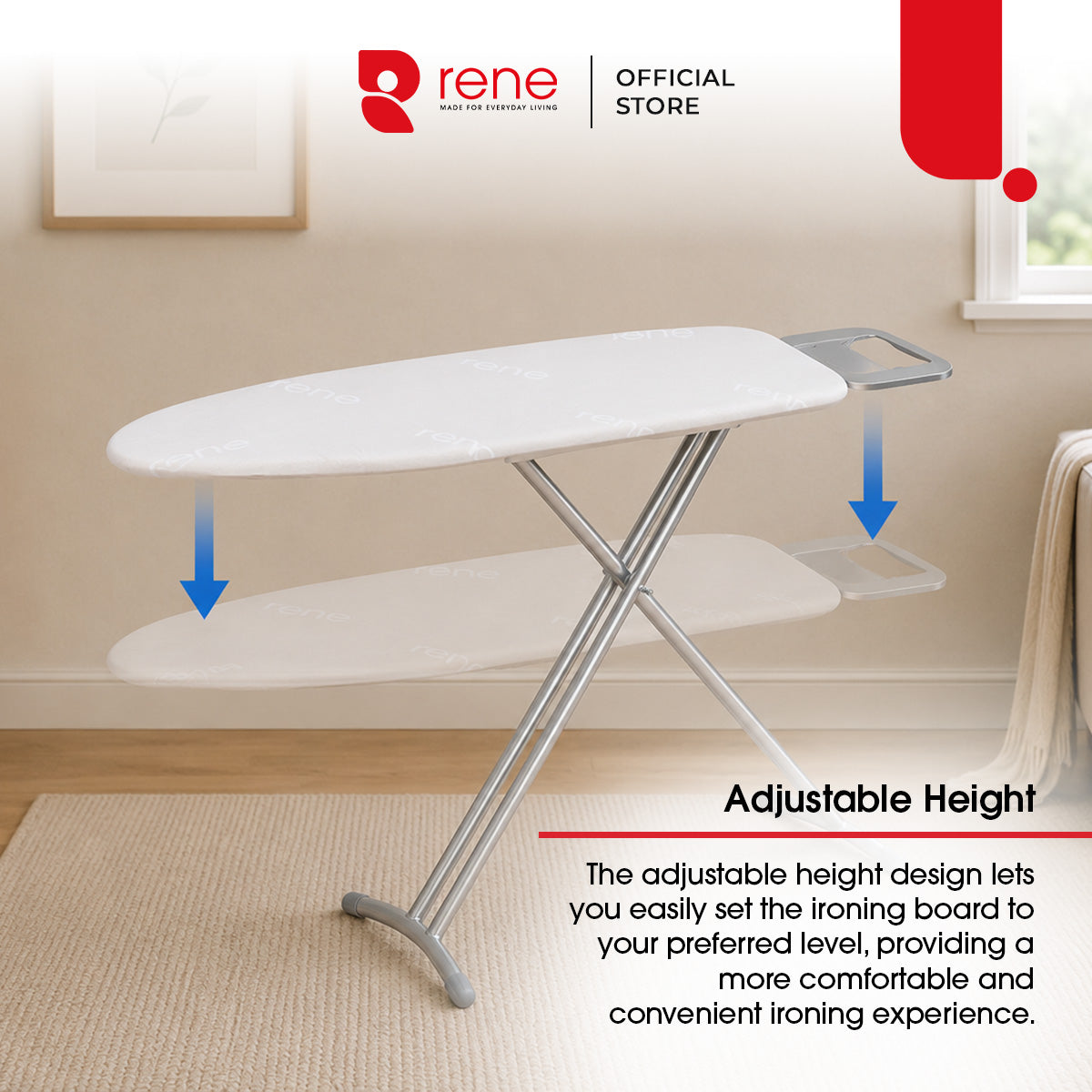 Rene Classic Adjustable Ironing Board