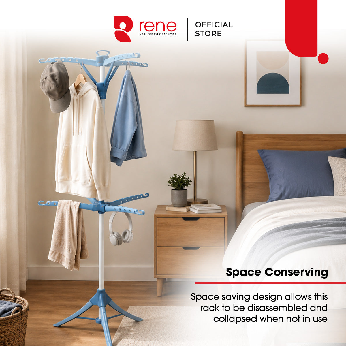 Rene Octo Adjustable Clothes Hanger & Coat Rack