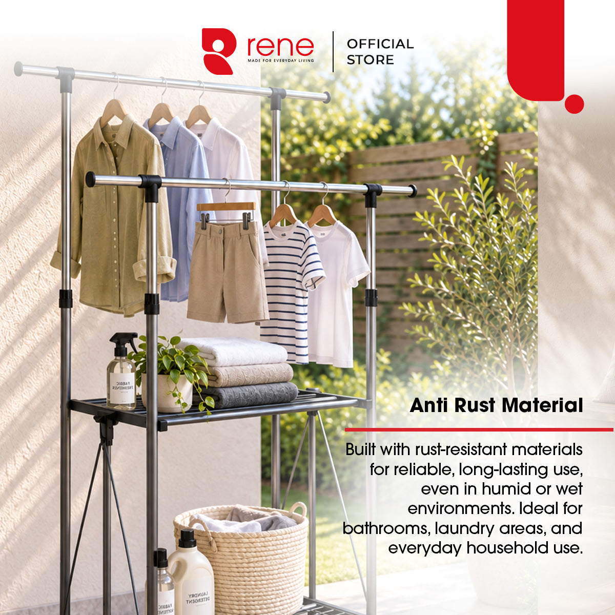 Rene Ocho Adjustable Double Garment Rack