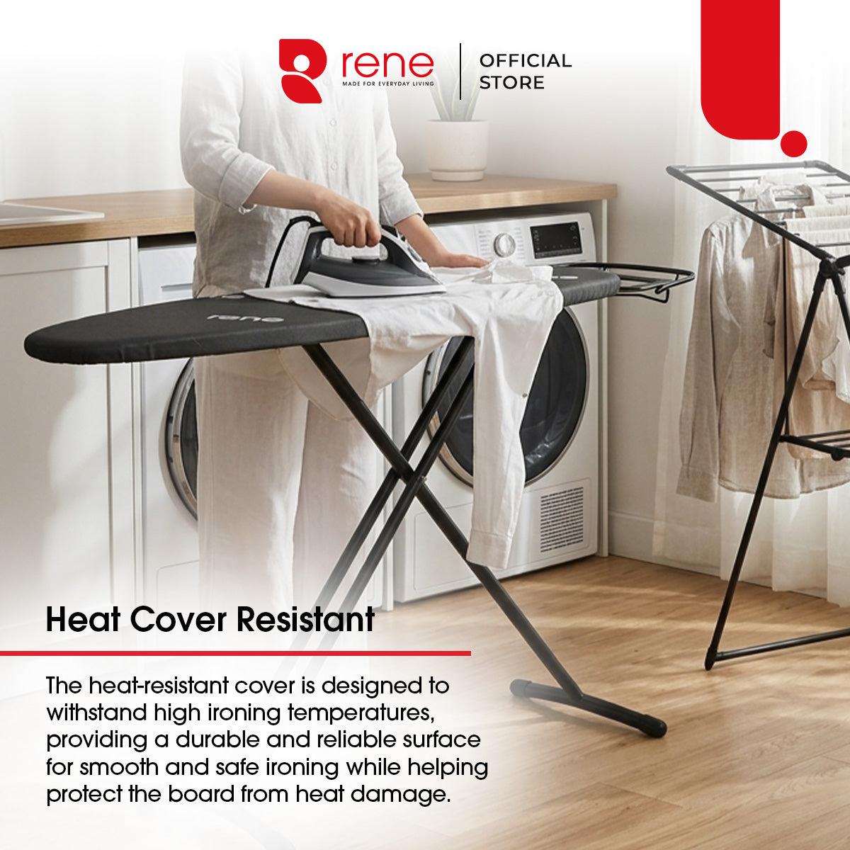 Rene Noir Curve Adjustable Ironing Board