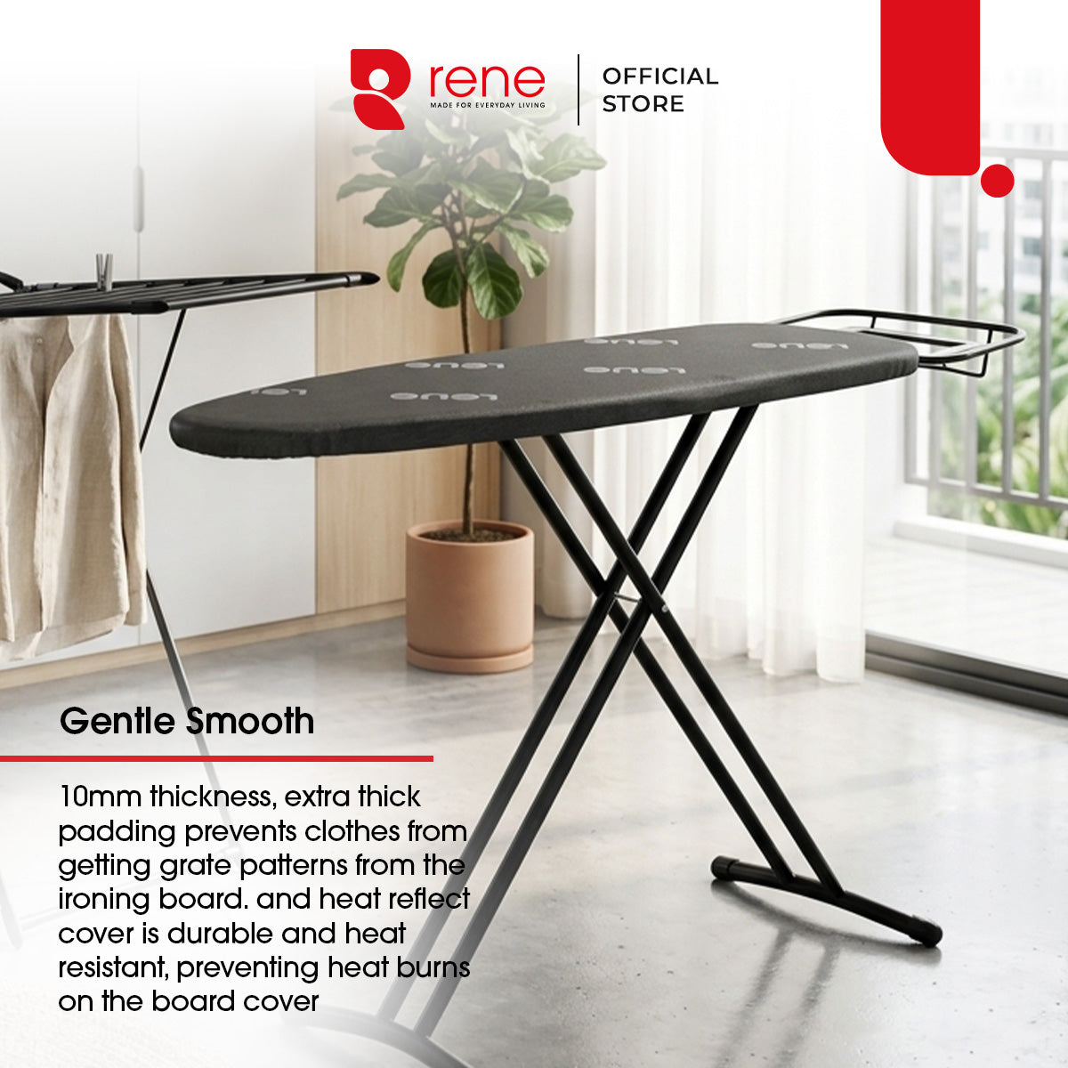 Rene Noir Curve Adjustable Ironing Board