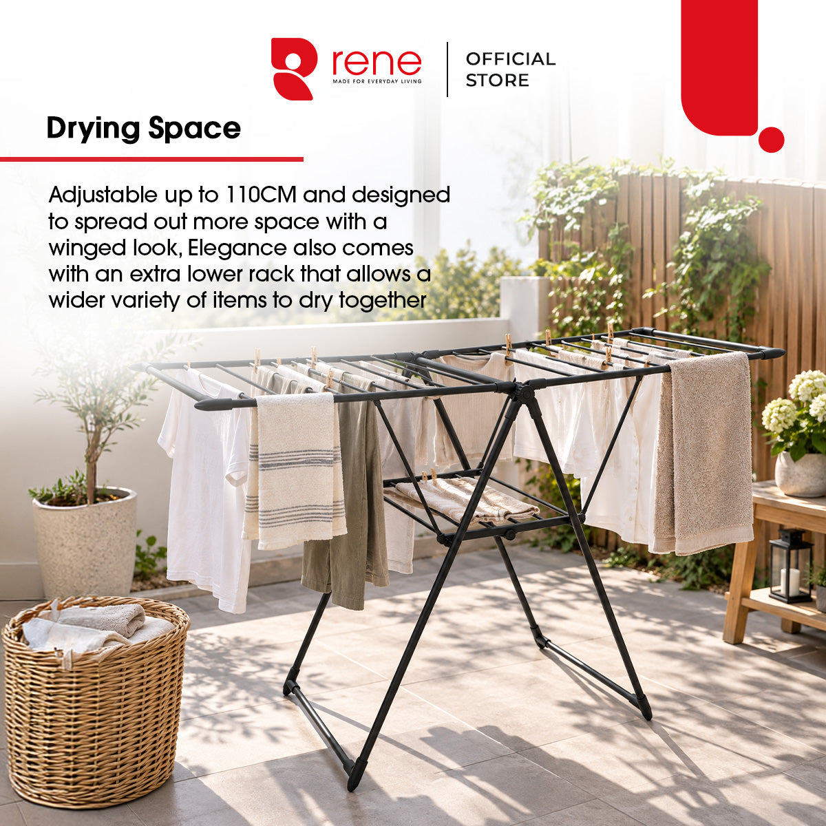 Rene Elegance Stainless Steel Wing Drying Rack