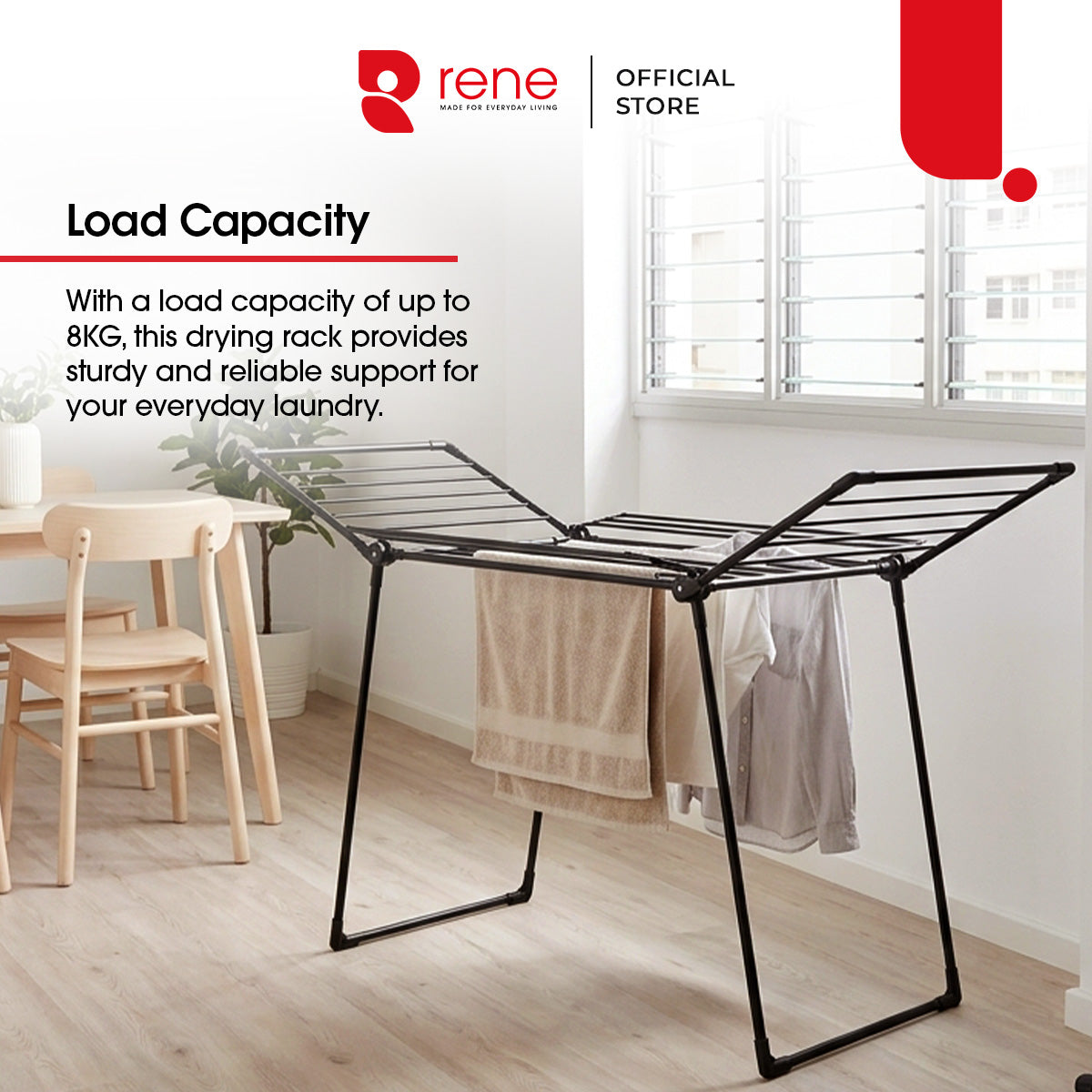 Rene Mystique Foldable Stainless Steel Clothes Drying Rack