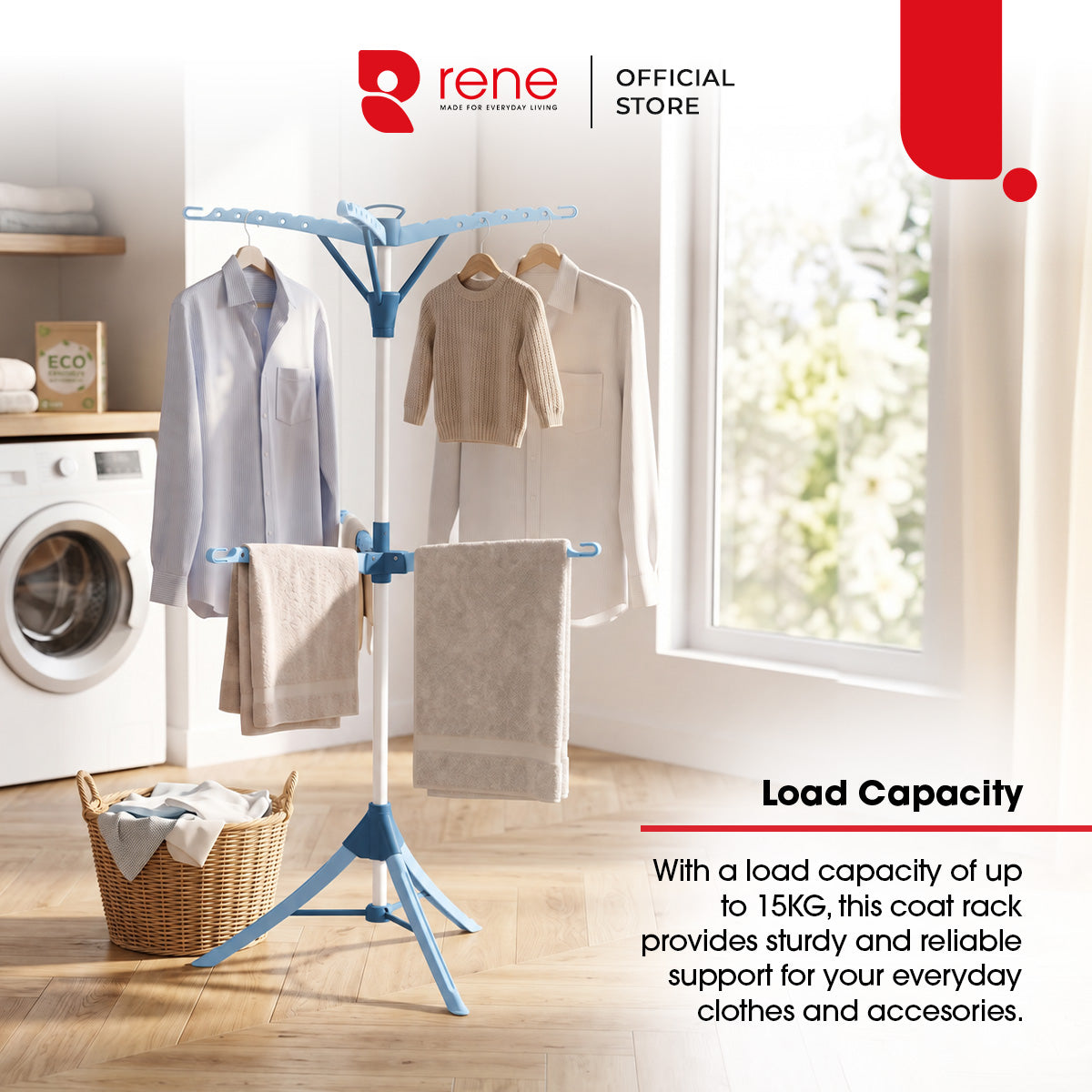 Rene Octo Adjustable Clothes Hanger & Coat Rack