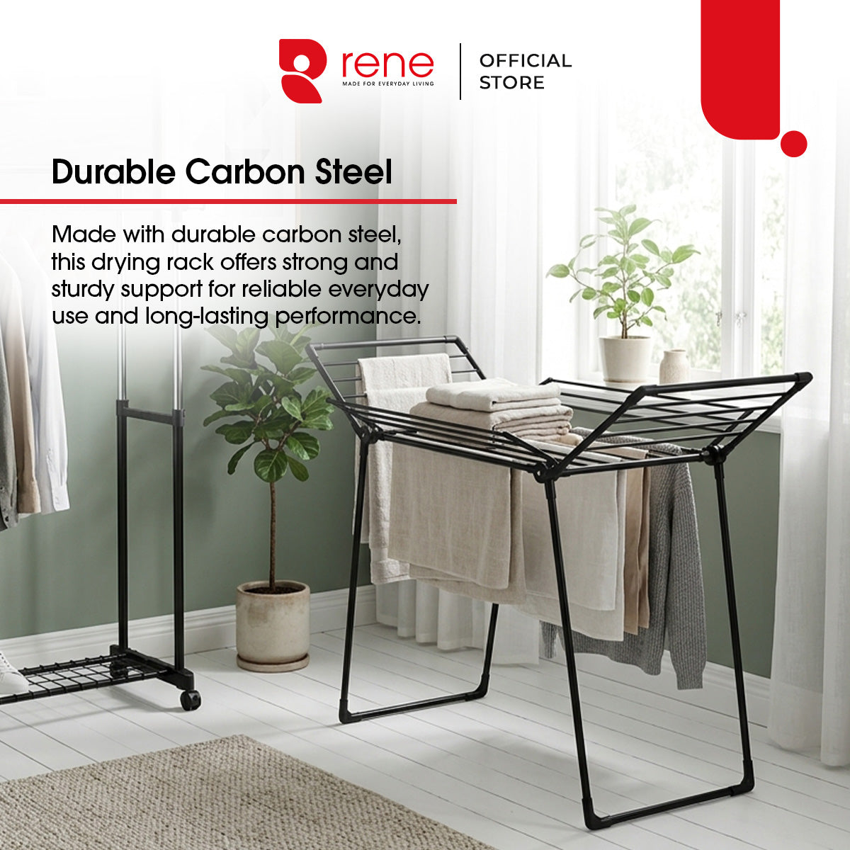 Rene Mystique Foldable Stainless Steel Clothes Drying Rack