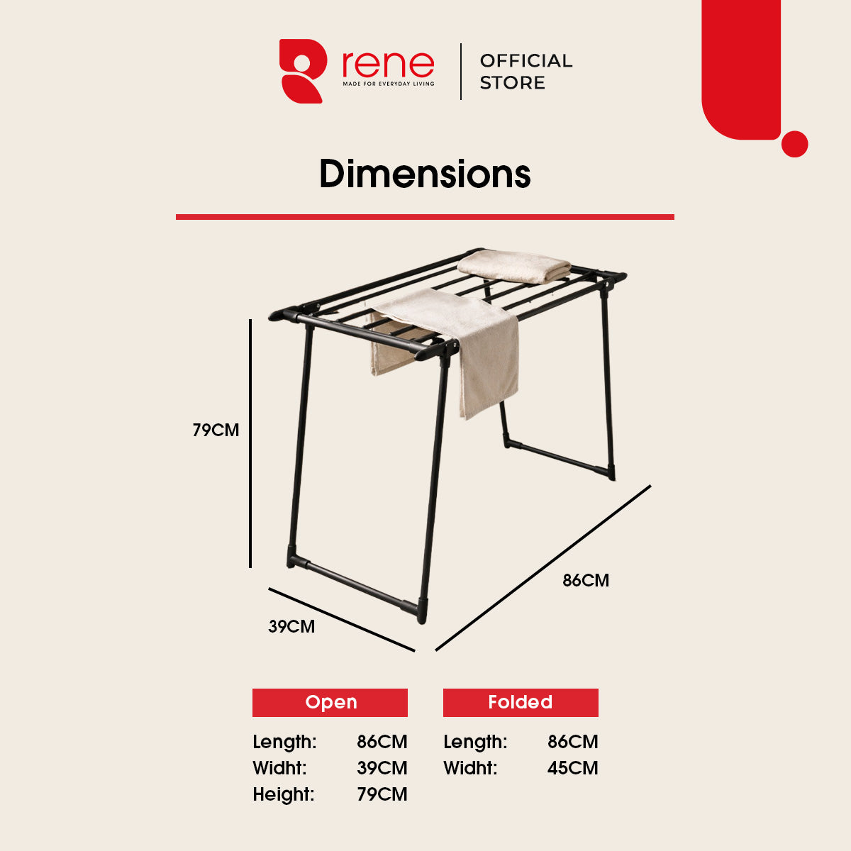 Rene Bella Foldable Drying Rack