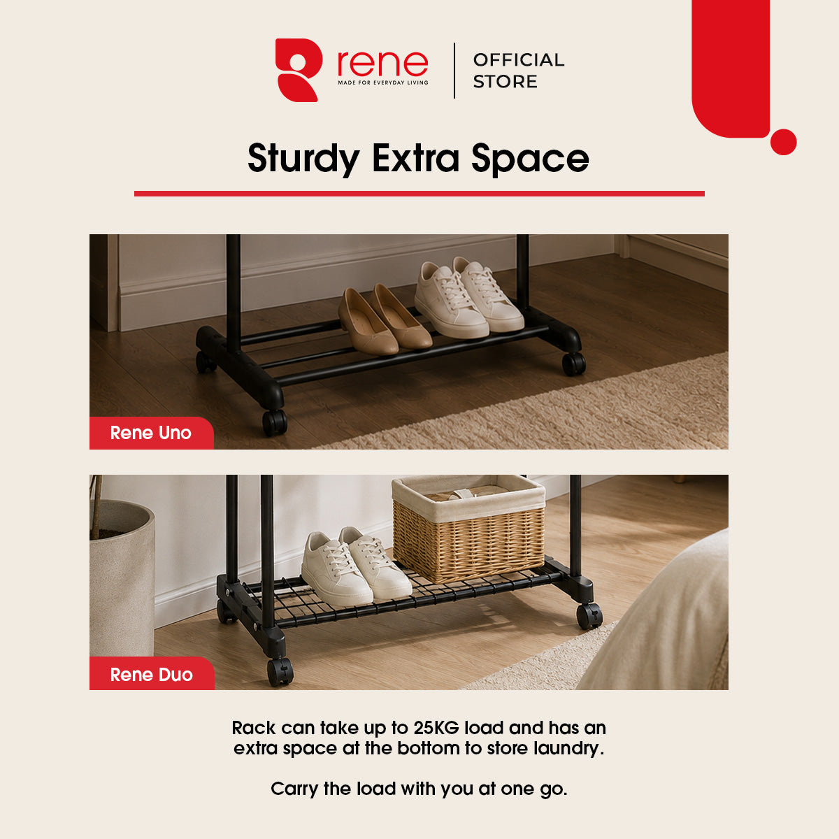 Rene Duo Adjustable Double-Rail Drying Rack [ Indoor Drying ]