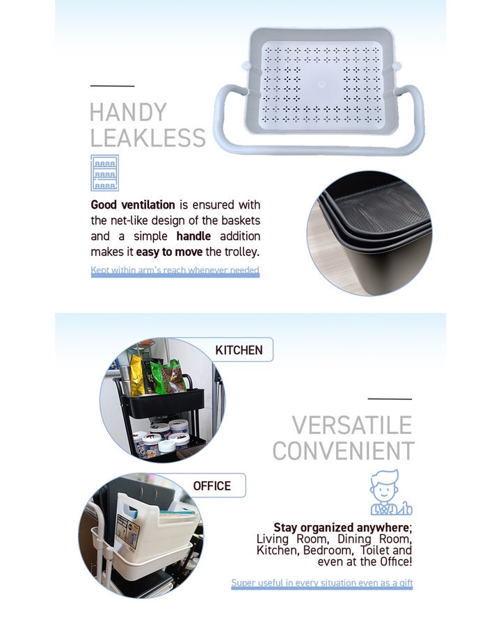 René utility trolley for kitchen and household storage