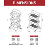 René movable three-tier household storage trolley