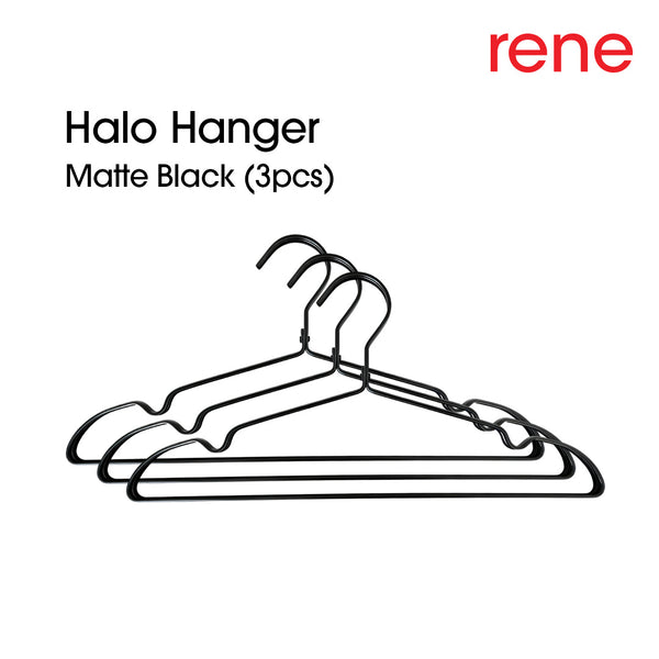 René Halo Hangers 3-piece set in black