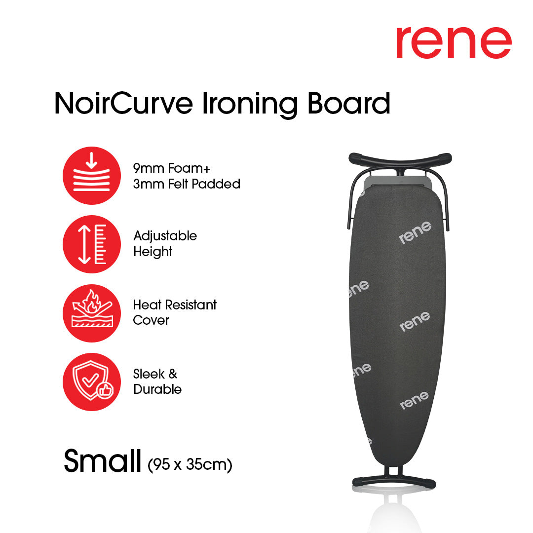 René Noir Curve adjustable ironing board in small size