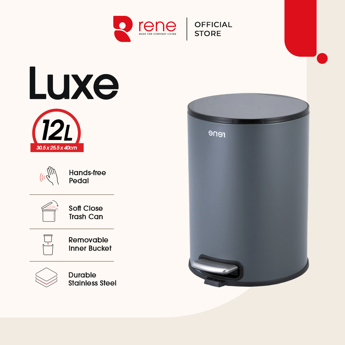 Rene Luxe Pedal Bin