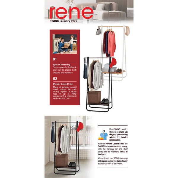 René Swing powder-coated steel garment rack