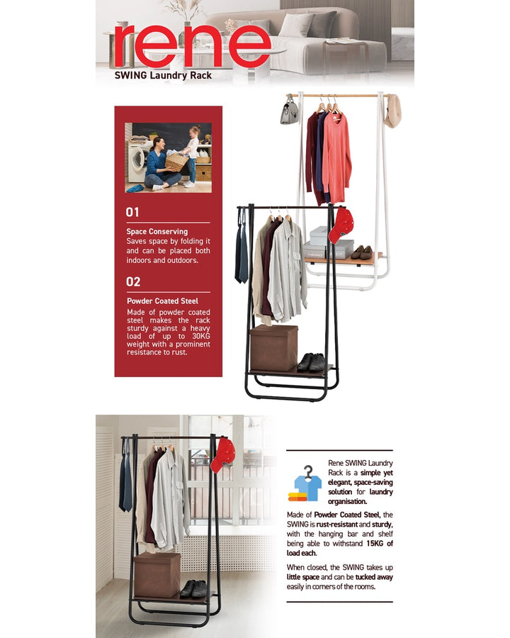 René Swing powder-coated steel garment rack