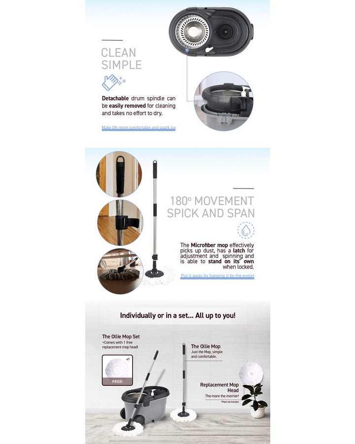 René Ollie spin mop for everyday floor cleaning