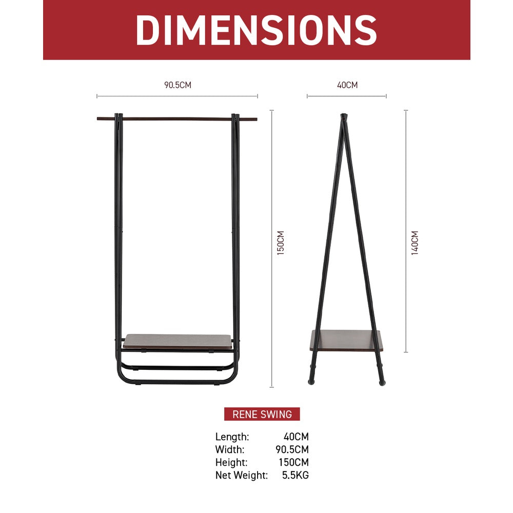 René Swing garment rack supporting up to 30 kg