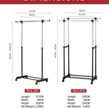 René Uno movable drying rack with castor wheels