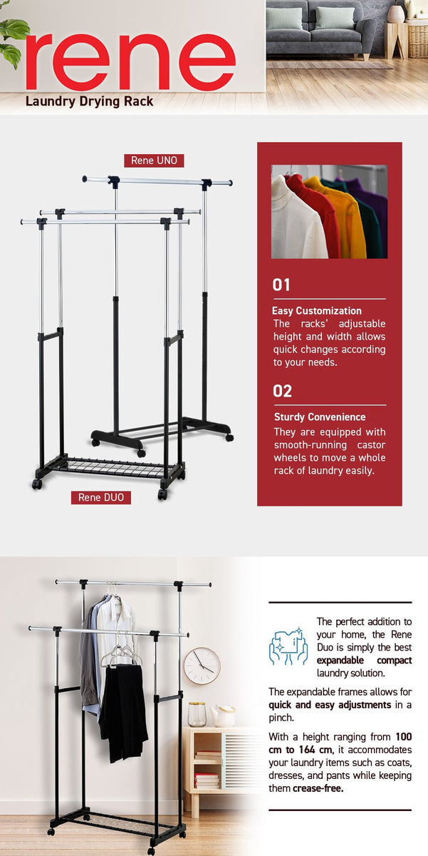 René Duo double-rail drying rack feature image