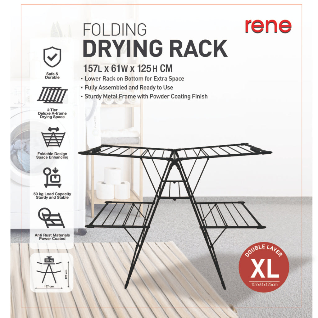 René Grandeur foldable 2-tier drying rack detail